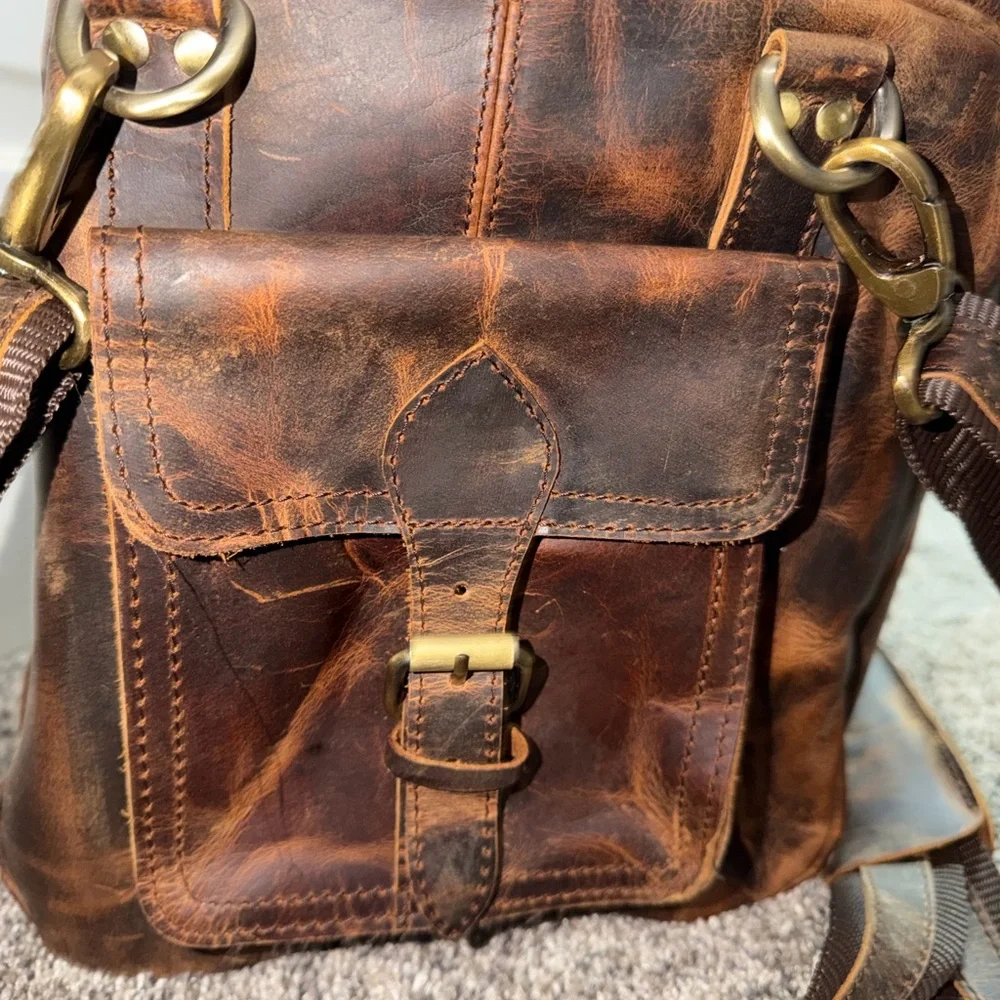 Large Vintage Leather Men's Bag